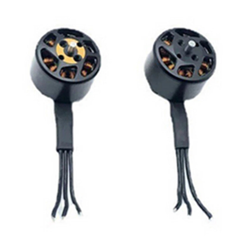 Drone power motor arm replacement, black circular motor with gold terminals and 2 wires