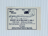 Vintage Print Ad 1988 Welsh Models Hobby Kit Airplane Short Belfast UK 4x3