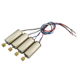 4 coreless DC motors with multicolor wiring, silver cylindrical bodies