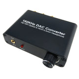 Digital to Analog Audio Converter Toslink Coaxial 192kHz Input RCA 3.5mm Output