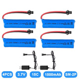 4PCS 3.7V 1500mAh 15C Rechargeable Li-ion Battery For RC Toys Airplane Car Boat