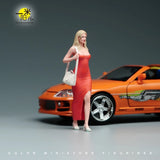 1/18 Miniatures Blonde Beauty Girl Scene Props Figures Model For Cars Vehicle