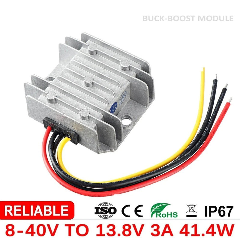 DC DC Converter 8-40V 12V 24V to 13.8V 3A Buck Boost Automatic Power Supply Car Converter