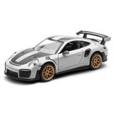 1:32 Porsche 911 GT2 RS Model Car Diecast Toy Cars Toys for Boys Kids Gifts Gray Battery