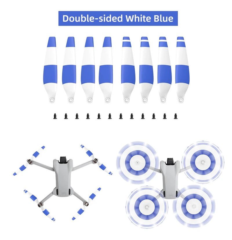 8Pcs Plastic Colorful Stripes Propellers  Blade Wing For DJI Mini 3 Drone