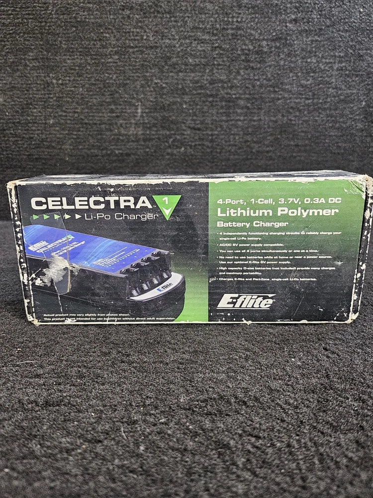 E-flite Celectra 4-port 1S Li-Po charger in retail box