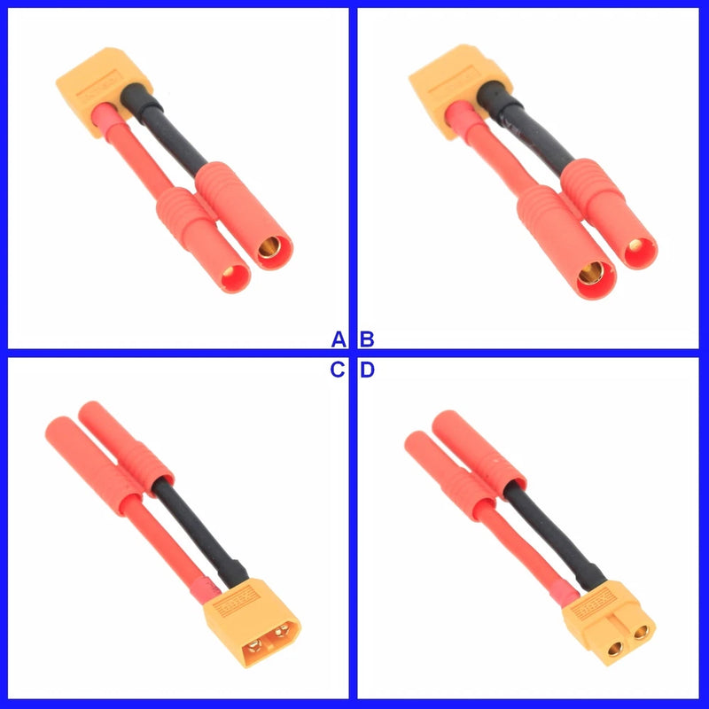 XT60 to HXT 4mm Male/Female 12AWG 2inchs Cable Adapter For LiPo Battery Truck