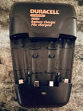 Duracell NiMH battery charger wall plug with four AA battery slots