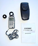 Sekonic Model L-358 Flash, Mint  W/ Case, Lanyard, Box, Manual, New Battery, Battery