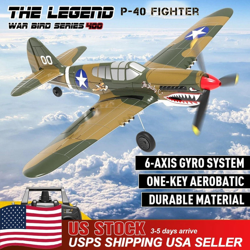 US VOLANTEX P40 Plane 2.4G RC Airplane 4CH Fighter 6-Axis Gyro 400mm Wing Model