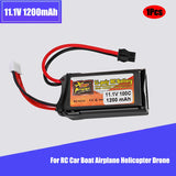 3S 11.1V 1200mAh Lipo Battery 100C SM Plug Rechargeable Battery for RC Car Drone