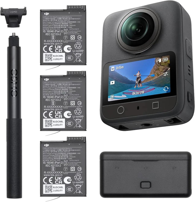 Osmo 360 Adventure Combo - Waterproof 8K 360?? Action Camera with 1-Inch Sensor,