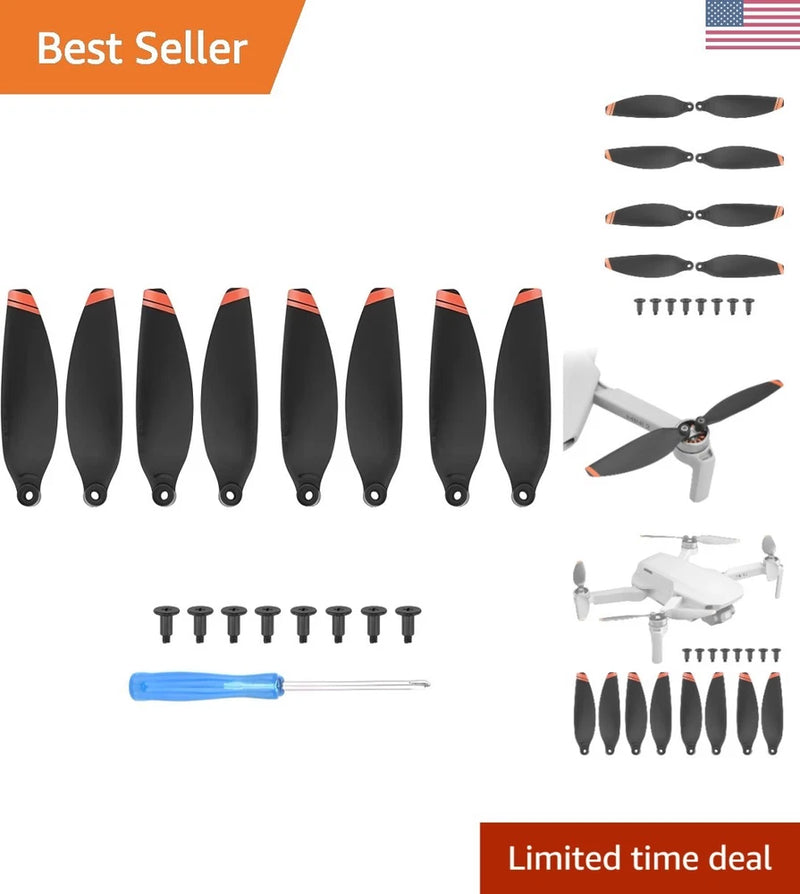 8X Low-Noise Propellers for DJI Mini 2 & Mini 4K Drone - Quick-Release Design