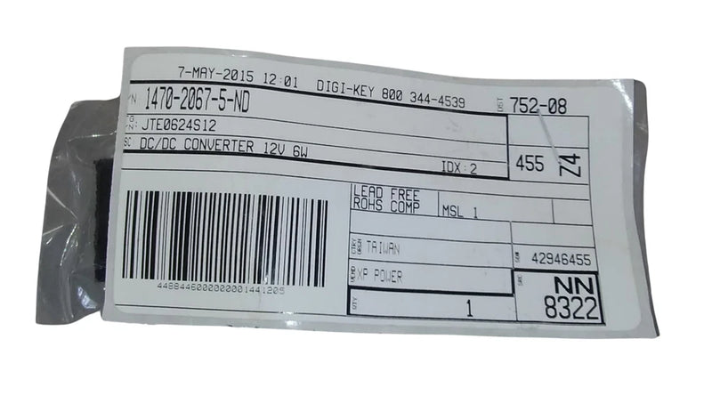 XP Power Converter DC To DC 12V 6W 500mA 9V-36V Input JTE0624S12