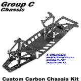 Carbon fiber race chassis kit with metal suspension mounts and mounting plates