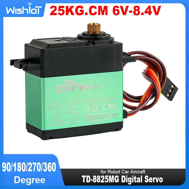 25KG Digital Servo High Torque Metal Gears RC Servo For DIY Robot Car Aircraft