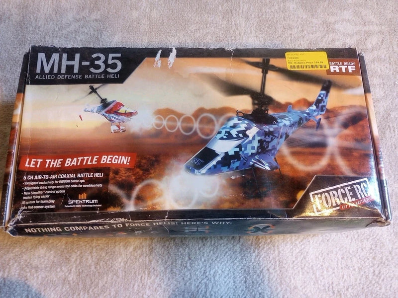 RTF Force RC MH-35 Ready To Fly Blue Helicopter + Transmitter + 4 New Batteries