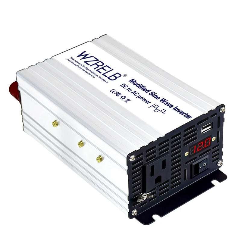 600W Modified Sine Wave Inverter 12V to 120V Power Converter Home RV camp USB