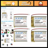 4PCS 3.7V 1000mAh Rechargeable Lipo Battery Pack with JST Connector for Arduino Battery