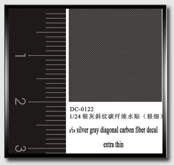 Crazy Modeler 1/24 Silver Grey Diagonal Carbon Fiber Decal Sheet (Extra Thin)