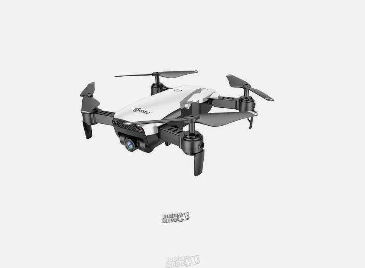FPV quadcopter drone with camera, black and gray, four propellers