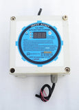 AJU 300D automatic battery charger with round LED display and cable terminals