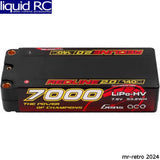Gens Ace Redline LiPo-HV battery with 7000mAh 2S1P 140C label, black/red casing