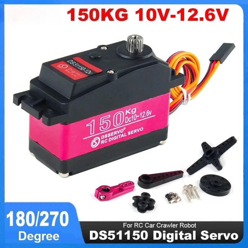 DS51150 150KG Waterproof Digital Servo 12V IP66 Metal Gear for RC Robot Car US