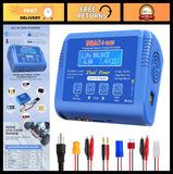80W Balance Battery Charger for RC Cars - 6A Discharger for LiPo, NiMH, NiCD, Li Battery