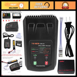 Black RC battery balance charger with LED display and multiple connector ports
