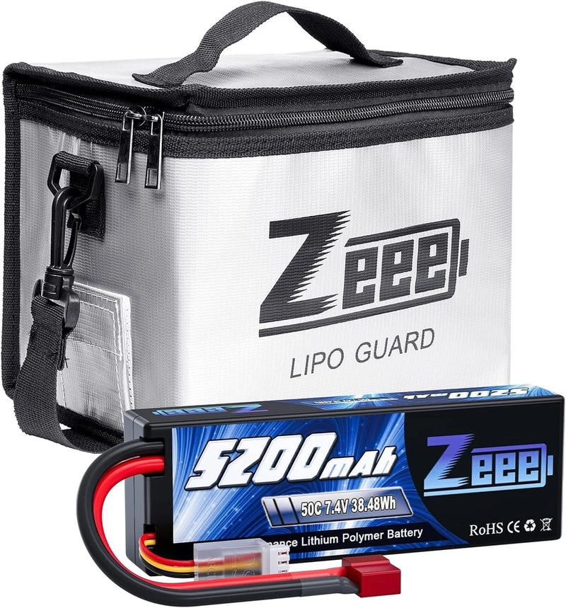 2S Lipo Battery 5200mAh 7.4V 50C Hard Case Battery T Connector 1 Pack Battery