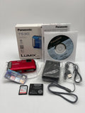 Panasonic Lumix DMC-TS30 16.1MP Waterproof Digital Camera Red Bundle MINT