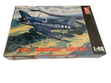 F4U-1 Birdcage Corsair 1:48 model airplane kit sealed box, illustrated blue aircraft on front