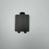 Replacement battery cover for wireless drum set, dark plastic with two mounting tabs