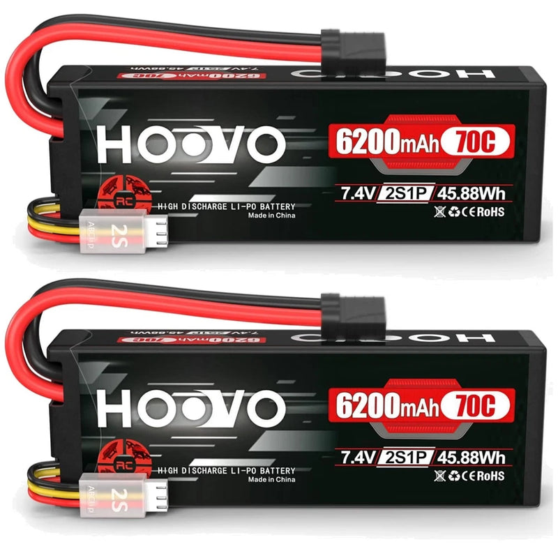 Professional Grade 7.4V 6200mAh Lipo Battery 2S Hard Case Battery