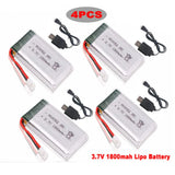 1800mah 3.7V Lipo Battery 25C XH2.54 Plug & Charger for RC Drone Quadcopter