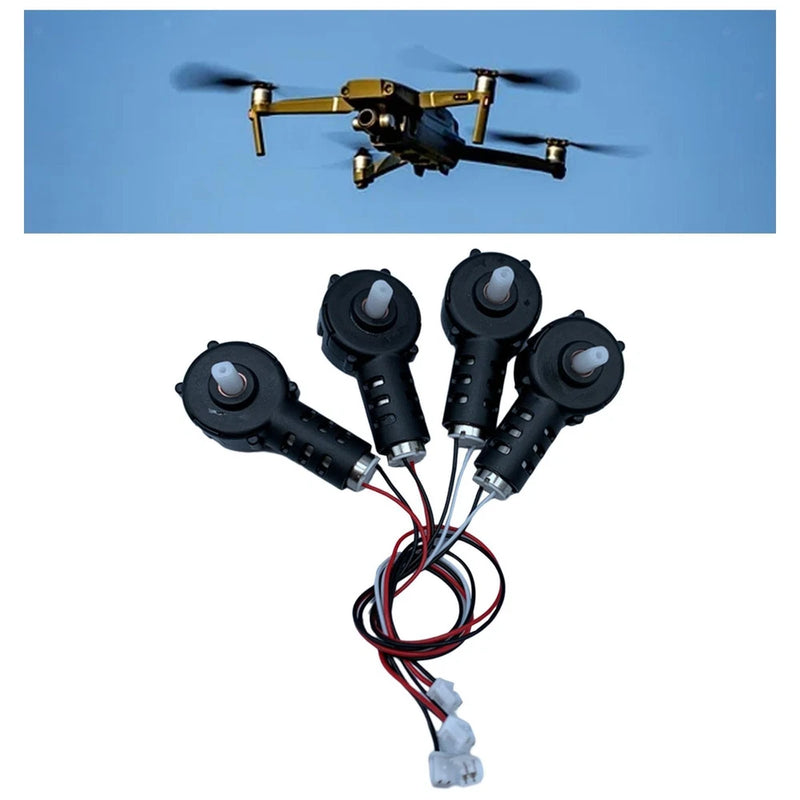 RC quadcopter motor set with four black motors and wiring harness