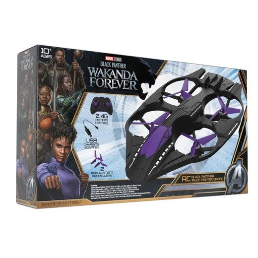 RC fighter drone box, black and purple design, 2.4G remote control
