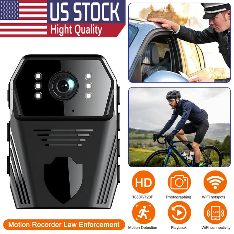 WiFi 4K Camera Camcorder 1080P Body Police Cam With Audio Video DVR Cam