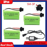 3¡Á 14500 7.4V 1200mAh Li-ion Battery SM-3P Plug For RC water bullet gun Toys RC