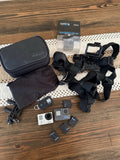 GoPro HERO 6 & 3 Action Cameras Lot w/Batteries Chest Head Mounts Case Bundle