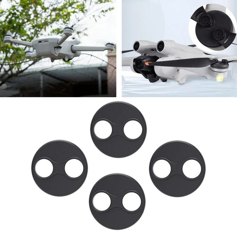 Set of 4 waterproof motor protective covers, round black pads with dual ventilation holes