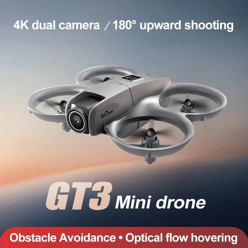 Mini quadcopter drone with dual camera and four rotors