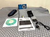 Panasonic Lumix DMC-FS7 Digital Camera BLUE Batt+Chgr+CDRom+SD+USB Cord+OMan A++
