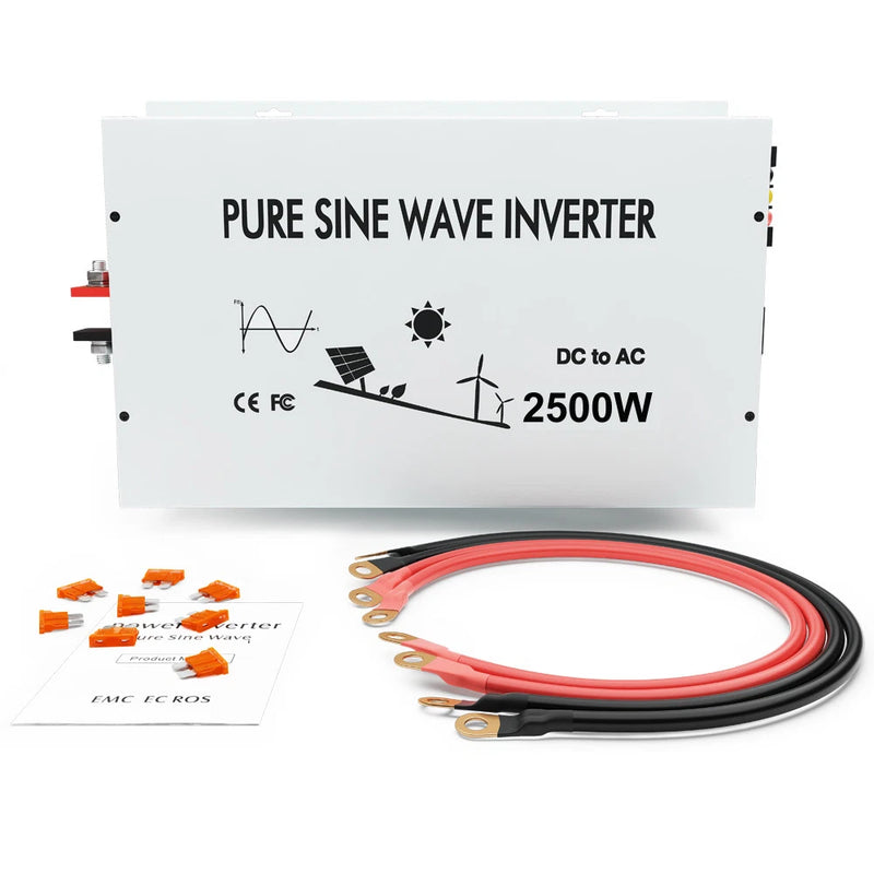 Pure Sine Wave Inverter 48V to 110V Power Converter 2500W Car Home Camp Motor RV