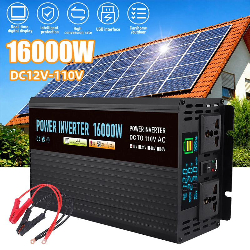 1600W Car Power Inverters,12v DC to 110v AC Converter with Dual AC Outlets USB