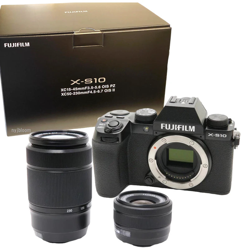 New FUJIFILM X-S10 Mirrorless Digital Camera with XC15-45mm & XC50-230mm Lens