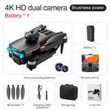 Gray mini quadcopter drone with 4 propellers and front gimbal camera