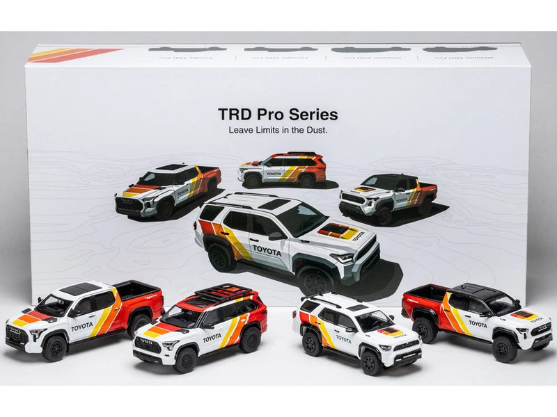 TOYOTA TRD PRO 4 CAR SET LTD ED 500 PCS 1/64 DIECAST MODELS BY GCD DTG0043-TRD