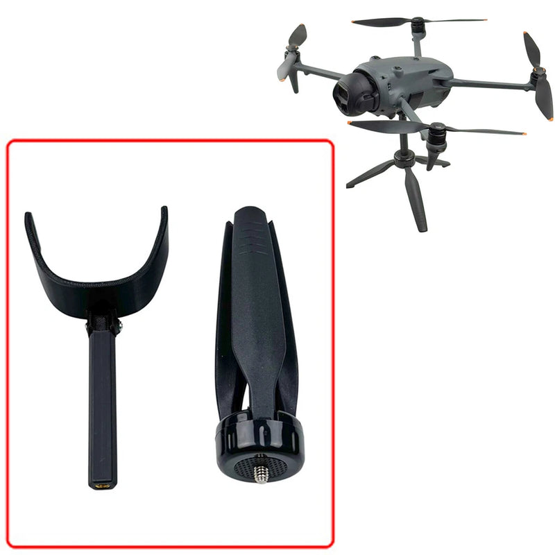 Black desktop display stand clamp arms for stabilizing a small drone
